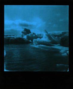 Касета Polaroid 600, Чорна рамка, Синій Дуохром